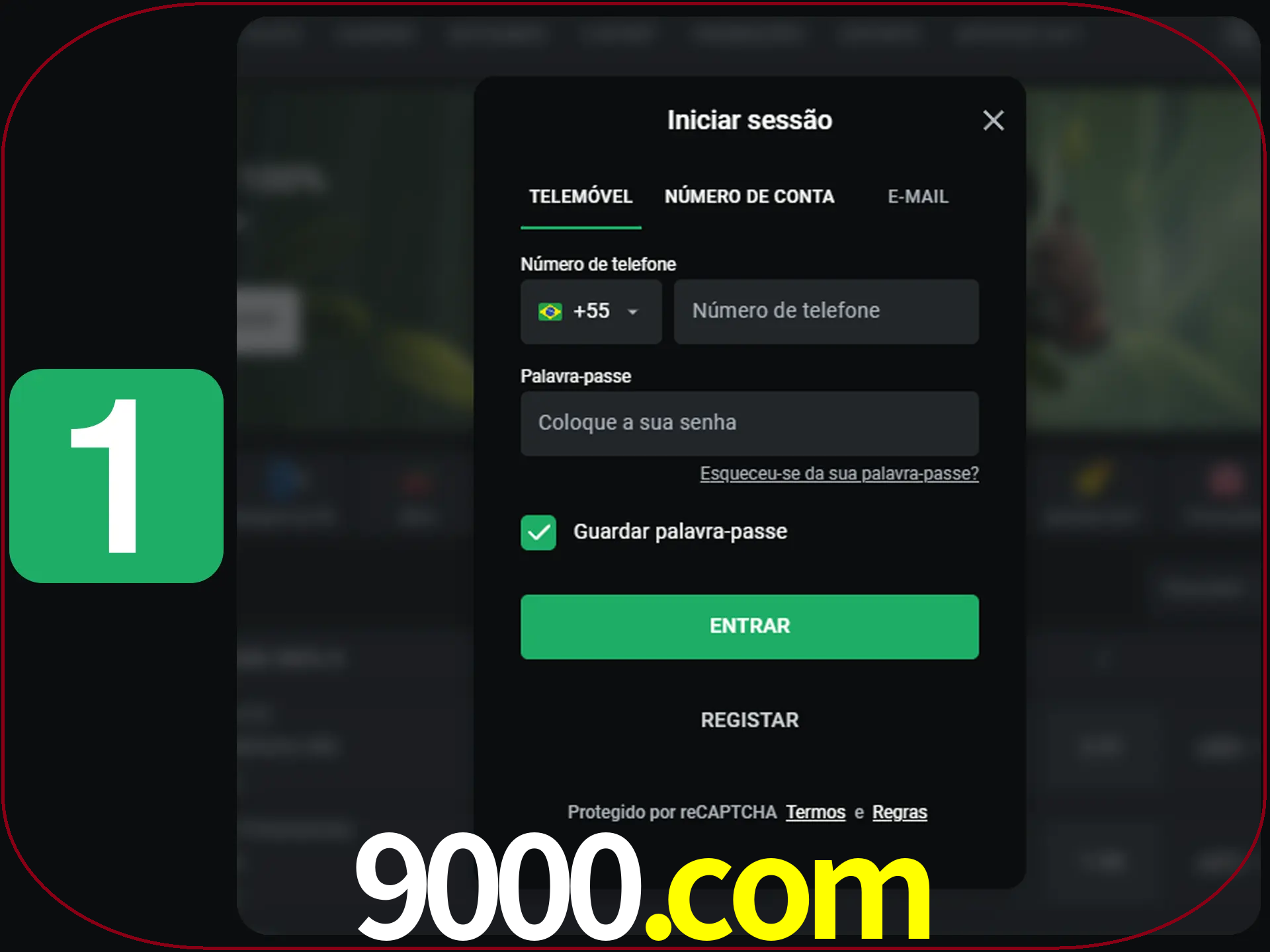 Clique no botão Entrar.